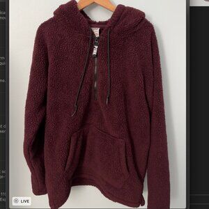 VS/PINK oversized sherpa quarter zip